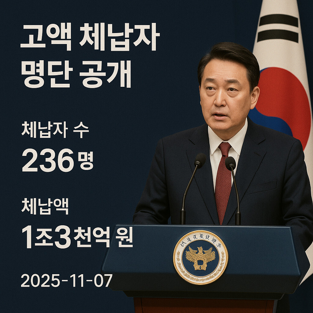 고액 체납자 명단 이미지